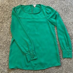 J Crew Factory Green Blouse XXS